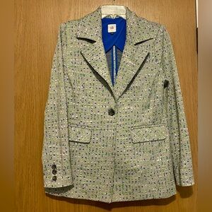 CAbi Blazer in Light Green and Blue Spring Pattern